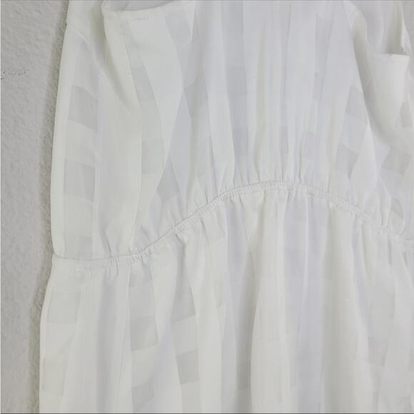 ANTHROPOLOGIE ADELYN RAE White Checkered Tie Waist Tank Top Tunic Mini Dress M - Picture 11 of 13